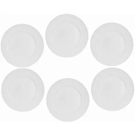 Talerze obiadowe płaskie 25 cm białe szkło kpl. 6 szt.