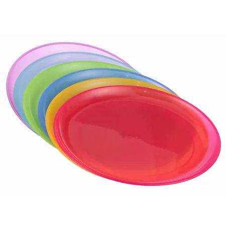 Talerz plastikowy płytki deserowy płaski dla dzieci 20cm mix kolor