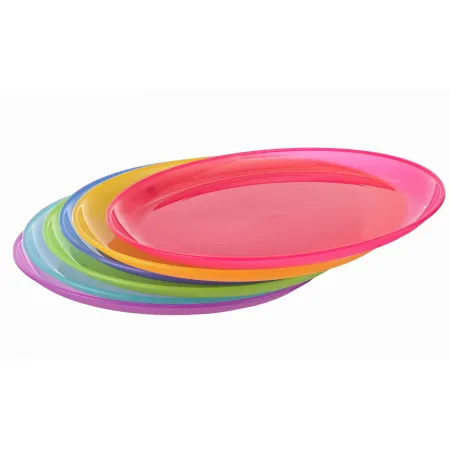 Talerz plastikowy płytki deserowy płaski dla dzieci 20cm mix kolor