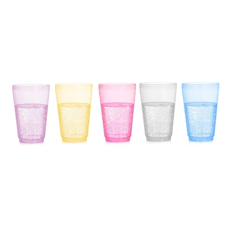 Kubek kubki plastkowe kpl. 5 szt 350ml transparent mix kolor sg