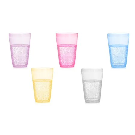 Kubek kubki plastkowe kpl. 5 szt 350ml transparent mix kolor sg