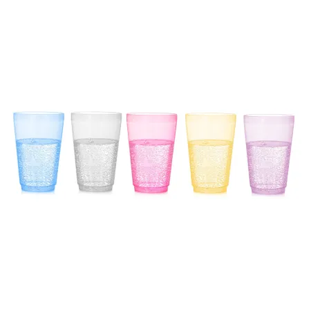 Kubek kubki plastkowe kpl. 5 szt 350ml transparent mix kolor sg