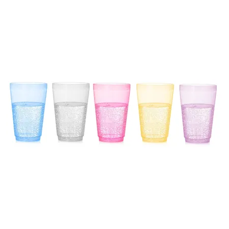 Kubek kubki plastkowe kpl. 5 szt 350ml transparent mix kolor sg