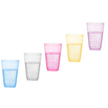 Kubek kubki plastkowe kpl. 10 szt 350ml transparent mix kolor sg
