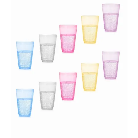 Kubek kubki plastkowe kpl. 10 szt 350ml transparent mix kolor sg