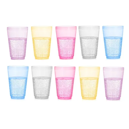 Kubek kubki plastkowe kpl. 10 szt 350ml transparent mix kolor sg