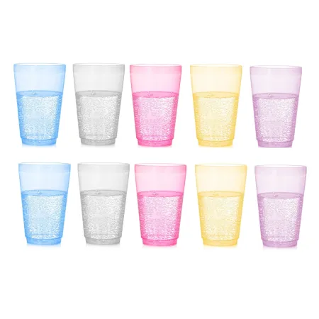 Kubek kubki plastkowe kpl. 10 szt 350ml transparent mix kolor sg