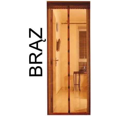 Moskitiera na drzwi 100x220 cm z magnesami brązowa ochrona przed owadami (f)