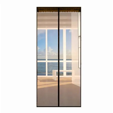 Moskitiera na drzwi 100x220 cm z magnesami brązowa ochrona przed owadami (f)