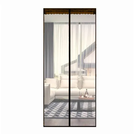 Moskitiera na drzwi 100x220 cm z magnesami brązowa ochrona przed owadami (f)