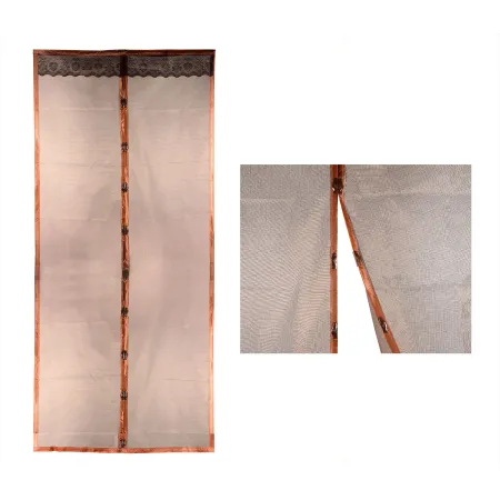 Moskitiera na drzwi 100x220 cm z magnesami brązowa ochrona przed owadami (f)