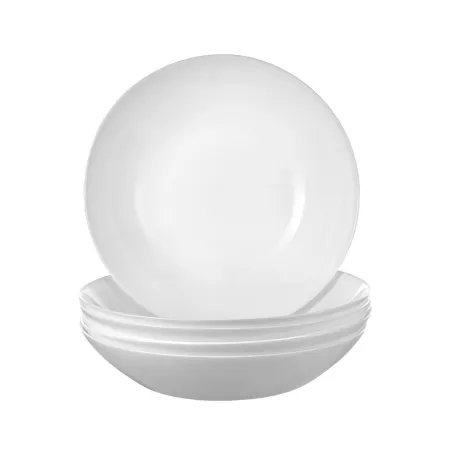 Talerze obiadowe głębokie do zupy 20,5 cm białe szkło  gładkie kpl. 6 szt