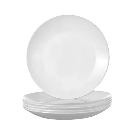 Talerze deserowe płaskie 18 cm okrągłe białe szkło gładkie kpl. 6 szt