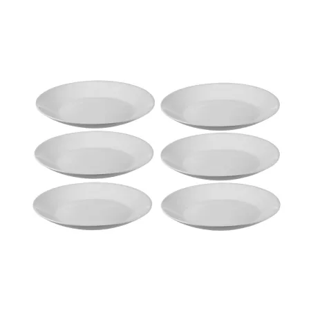 Talerze deserowe płaskie 18 cm okrągłe białe szkło gładkie kpl. 6 szt