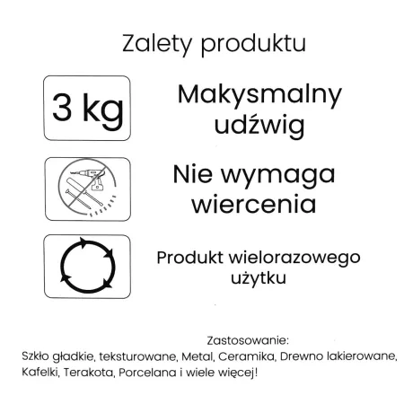 Łazienkowy wieszak uchwyt na ręcznik reling samoprzylepny srebrny