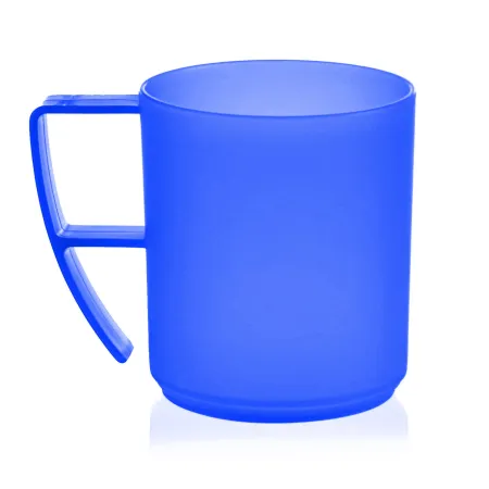 Kubek kubki plastikowy z uchem zmywarki  400ml niebieski