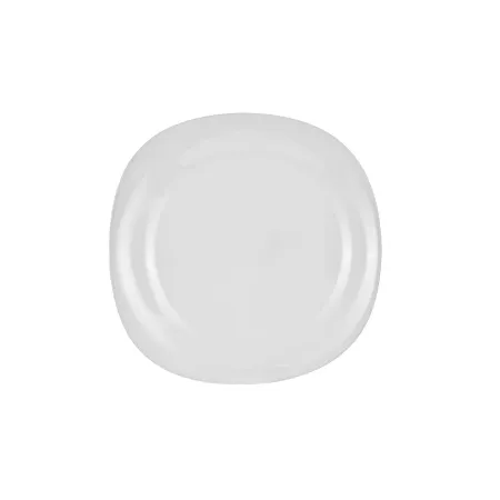 Talerze deserowe płaskie 22 cm kwadratowe białe szkło kpl. 6 szt
