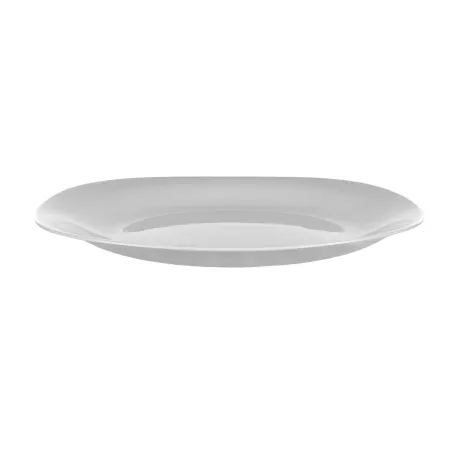 Talerze deserowe płaskie 22 cm kwadratowe białe szkło kpl. 6 szt