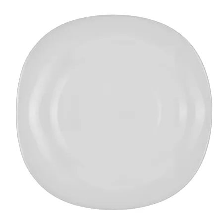 Talerze obiadowe płaskie kwadratowe 28 cm białe szkło gładkie kpl. 6 szt.