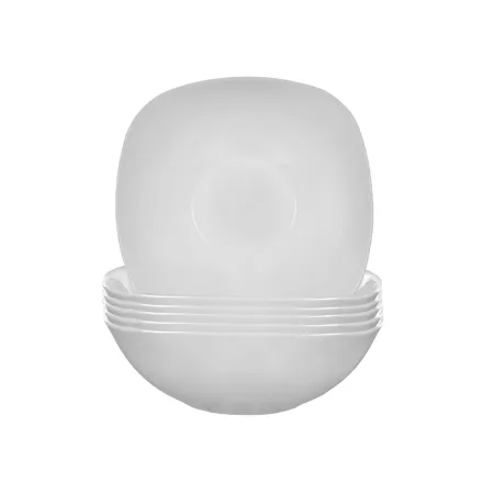 Salaterka salaterki miseczki na zupę sałatki 19 cm białe szkło kwadratowe gładkie kpl. 6 szt.