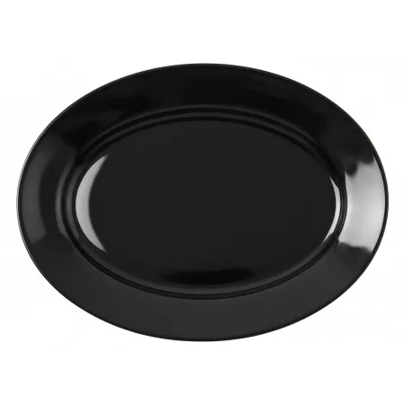 Półmiski półmisek  owalne czarne szkło gładkie 30x23cm kpl. 6 szt