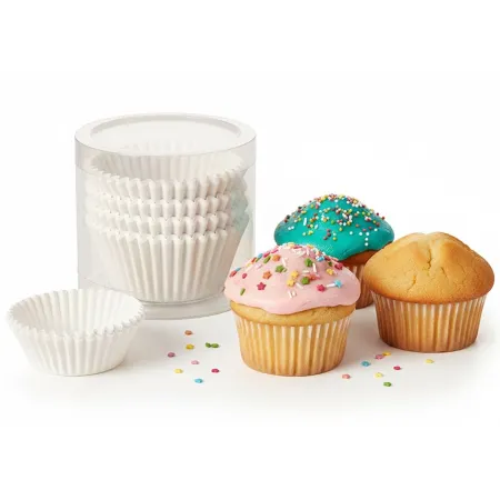 Papierowe foremki na babeczki muffinki 12cm białe papilotki 100 szt.