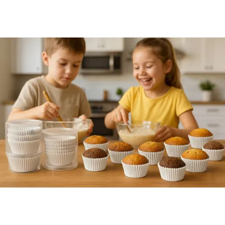 Papierowe foremki na babeczki muffinki 12cm białe papilotki 100 szt.