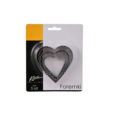 Foremki wykrawacze serca 5 szt 4-8 cm do ciastek pierników metalowe