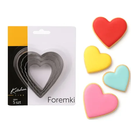 Foremki wykrawacze serca 5 szt 4-8 cm do ciastek pierników metalowe