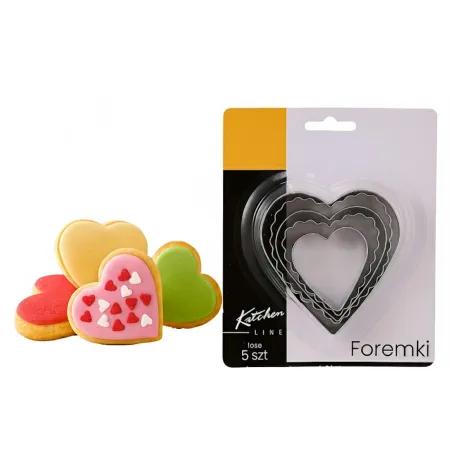 Foremki wykrawacze serca 5 szt 4-8 cm do ciastek pierników metalowe
