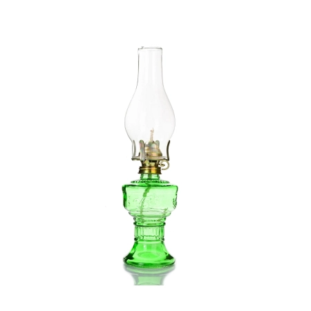 Lampa naftowa szklana 33 cm z knotem i kloszem retro vintage dekoracyjna (L555) Kolor: transparent