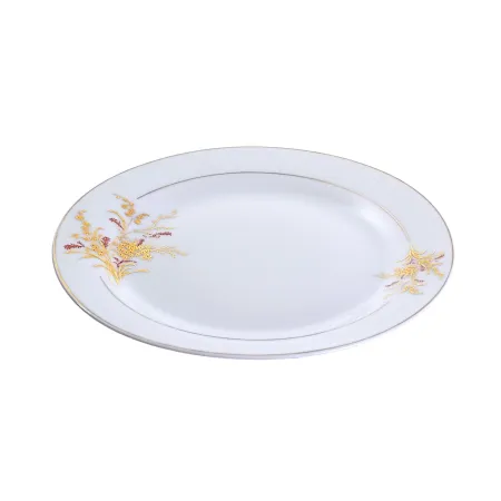 Talerz deserowy 19 cm oryginalny złoty kłos