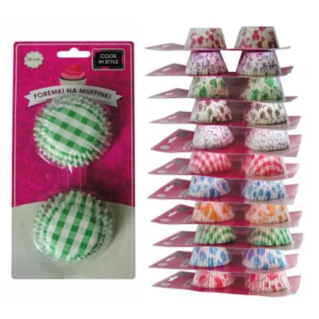 Papierowe foremki muffinki babeczki 10cm kolorowe papilotki 50 szt.