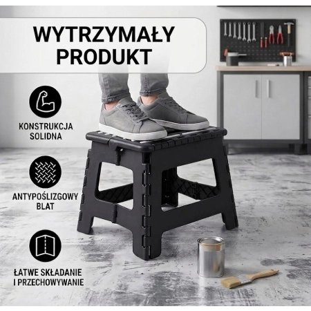 Taboret składany krzesełko wielofunkcyjny 29x22x22 cm 3 kolory czarny szary zielony